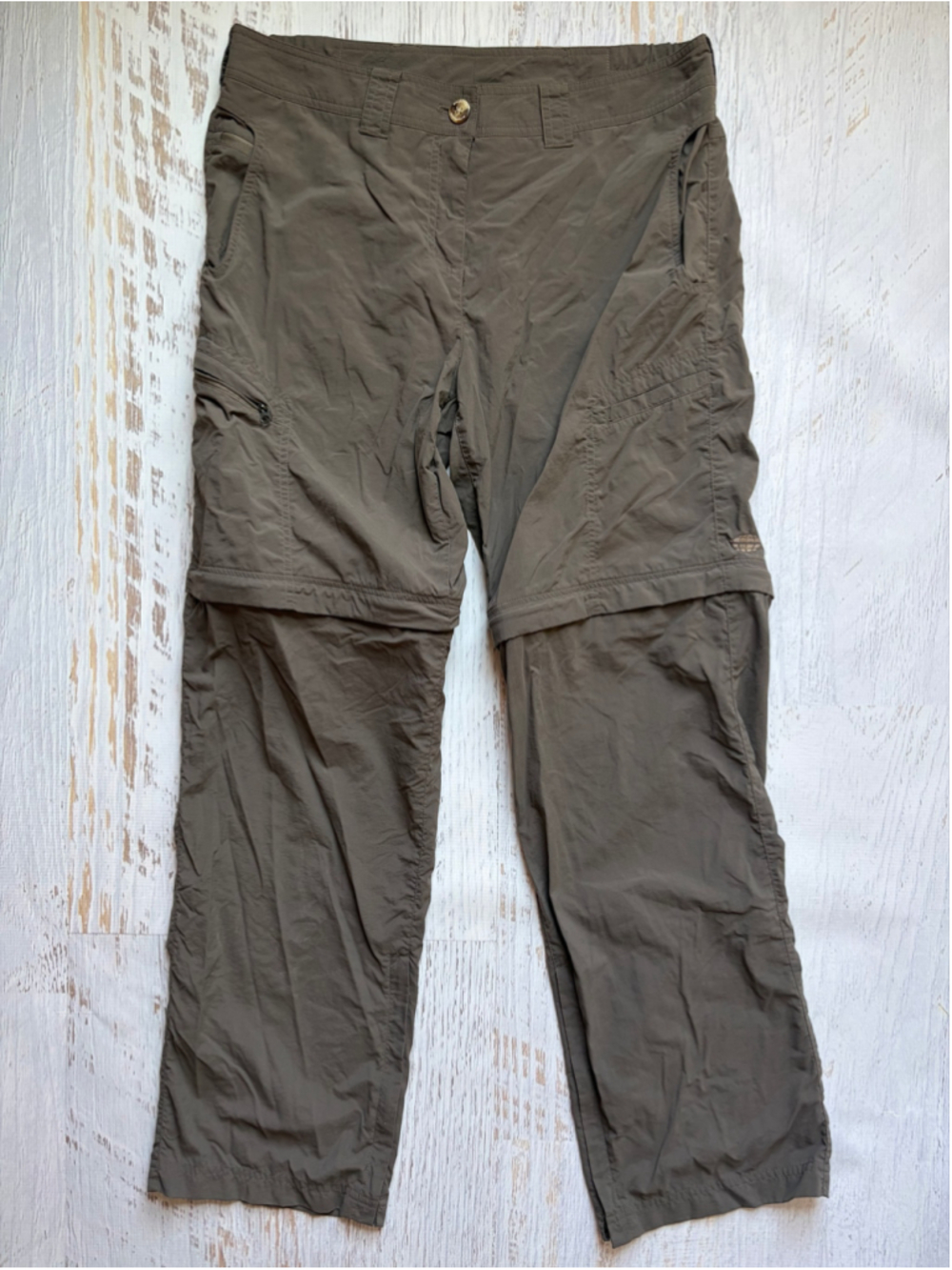 ExOfficio Convertible Pants Womans Sz 10 Grey Insect Shield Ankle Zip Hiking